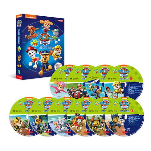 PAW PATROL 3집 퍼피 구조대 DVD 세트, 10CD