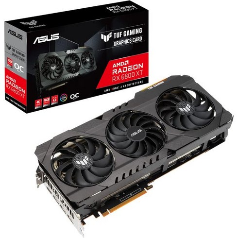 그래픽카드 ASUS TUF 게이밍 AMD Radeon RX 6800 XT OC Edition 그래픽 카드PCIe 4.0 16GB GDDR6 HDMI 2.1 디스플레이 포트 1.4a