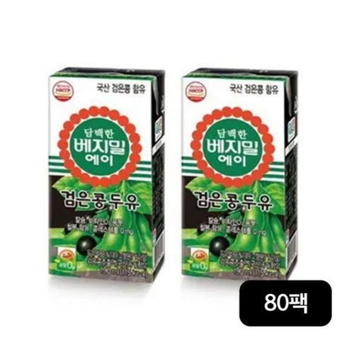 담백한 베지밀A 검은콩두유 190ml x 80팩 - 정식품 담백한 베지밀에이 검은콩두유 -, 190ml, 80개