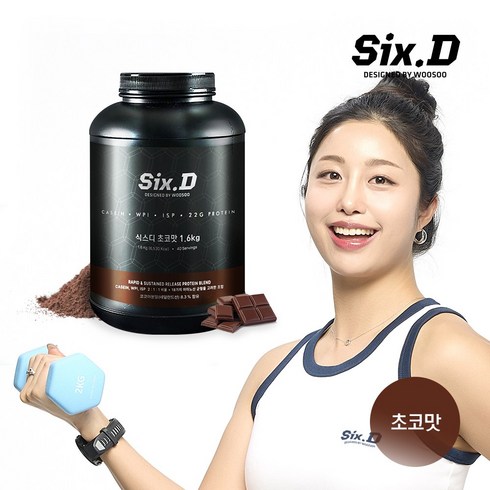 식스디 초코맛 1.6kg 린매스업 프로틴 복합단백질 헬스보충제 단백질파우더, 1개