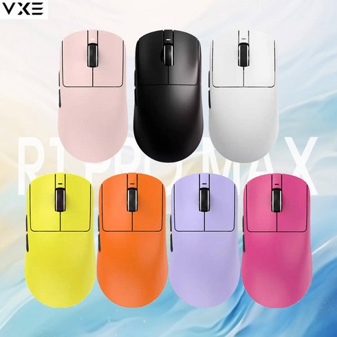 [ XC샵 ] VGN VXE R1시리즈 무선 게이밍 마우스R1/ R1 SE PLUS/R1 PRO/R1 PRO MAX 무 PAW3395 초경량디자인, 블랙, R1 PRO MAX+4K수신기