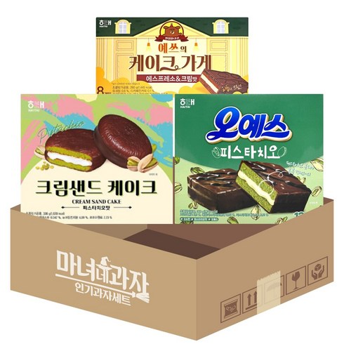 예스의케이크가게 - 크예오set 크림샌드케이크 피스타치오맛 + 예쓰의 케이크가게 + 오예스 피스타치오