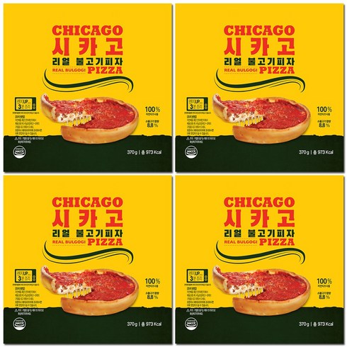 리얼 시카고피자 불고기 4판 세트, 370g, 4개