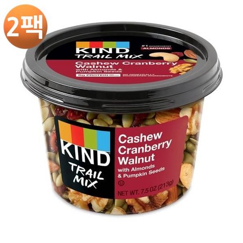 카인드 트레일 믹스 캐슈 크랜베리 월넛 7.5 oz, 2개