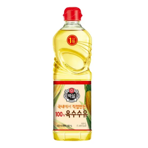 백설 옥수수유, 900ml, 2개