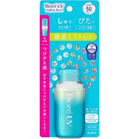 비오레 UV 아쿠아 리치 아쿠아 프로텍트 미스트 60ml (x 1), 1개, 리필