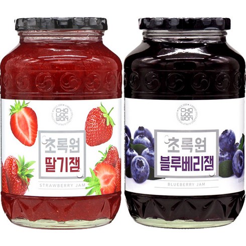 초록원 딸기잼 1kg + 블루베리잼 1kg/과일잼, 2개