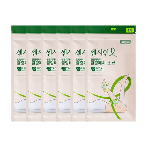 동국제약 센시안 다리붓기 힐링테라피 쿨링시트 쿨링패치(4매), 4개입, 6개