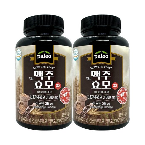 팔레오 비오틴 건조 맥주효모 환, 180g, 2개