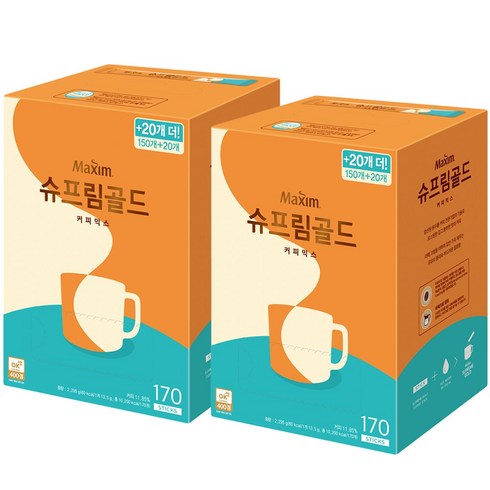 맥심 슈프림 골드 커피믹스, 13.5g, 170개입, 4개