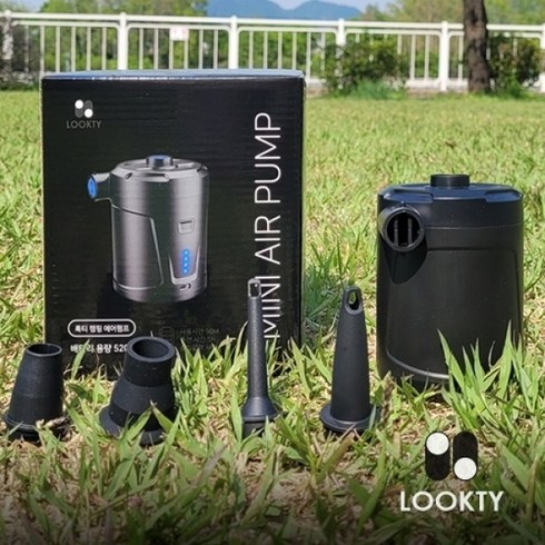 2023년 가성비 최고 캠핑학교에어펌프 - 룩티 캠핑학교 에어펌프 자충매트 짐볼 텐트 전동 충전식 휴대용, 1개, LTAPB-001