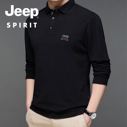 지프티셔츠 - JEEP SPIRIT 남성 긴팔 카라 티셔츠 지프 넥 면 스판 남자 캐쥬얼 옷 9019