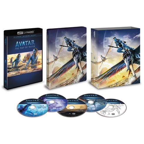 [Amazon.co.jp : 4K UHD [4K ULTRA HD + 3D + [Blu-ray] 한정] 아바타 웨이 오브 워터 스틸 북 첨부 블루
