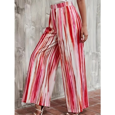 테무 - 구미 테무 위시 대외무역 여성복 루즈핏 캐주얼 프린트 일자 트레이닝 바지녀