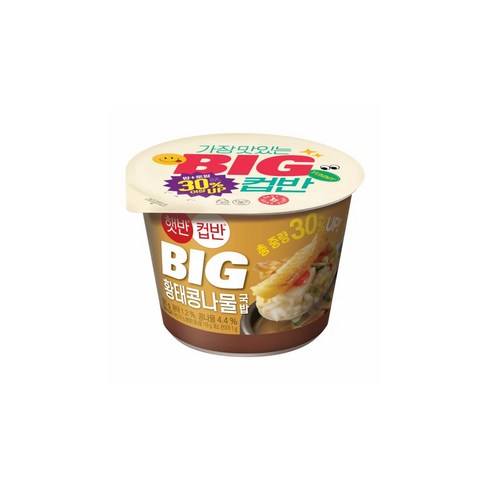 콩나물 국밥 - 집밥 햇반컵반 BIG황태콩나물국밥 cj 한끼식사 직장인점심 도시락 혼밥 간단식사 원룸 기숙사 321g, 6개