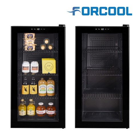 포쿨 미니쇼케이스 음료수 냉장고 가정용 술장고 FC-90MS, FC-90MSB, 블랙