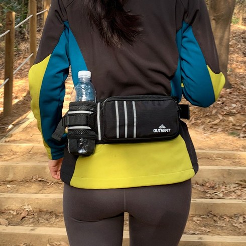 힙색 - 아웃더핏 여성 남성 방수 등산 허리 가방 등산힙색, 블랙