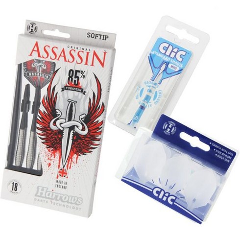 ハローズ 初心者応援セット (アサシン ASSASSIN 18gR +CLICフライト・シャフト) バレル