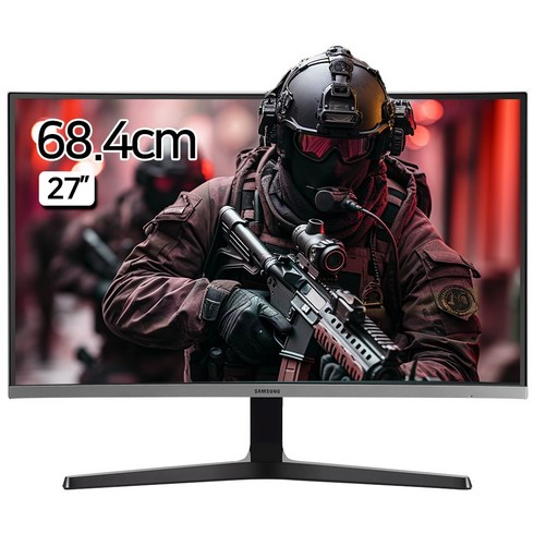 lc27r500fhkxkr - 68.4cm 27인치 1800R 커브드 모니터 플리커프리 블루라이트 차단 FreeSync, 삼성전자 C27R500