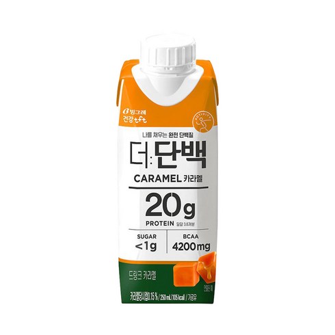 더단백 - 빙그레 tft 더단백 드링크 카라멜, 250ml, 18개