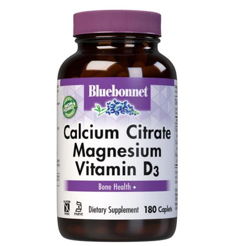 블루보넷 칼슘 시트레이트 마그네슘 비타민 D3 캐플렛, 180정, 1개