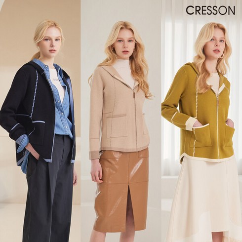 [론칭가109000원]크레송CRESSON 22SS 니트 후드 자켓