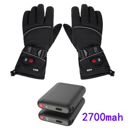 2023년 가성비 최고 스키발열장갑 - VKKN usb 발열장갑 충전장갑 방한발열장갑 3단 열선장갑 충전식발열장갑 발열장갑충전 온열장갑 터치스크린 충전식 구동 전기 난방 손 따뜻한 스키 장갑 낚시 스키 사이클링, 장갑+2700mAh 배터리*2
