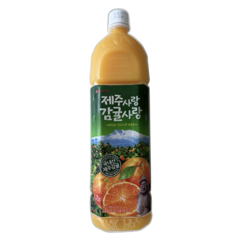 오렌지주스 - 롯데칠성음료 제주사랑 감귤사랑 주스, 1.5L, 12개