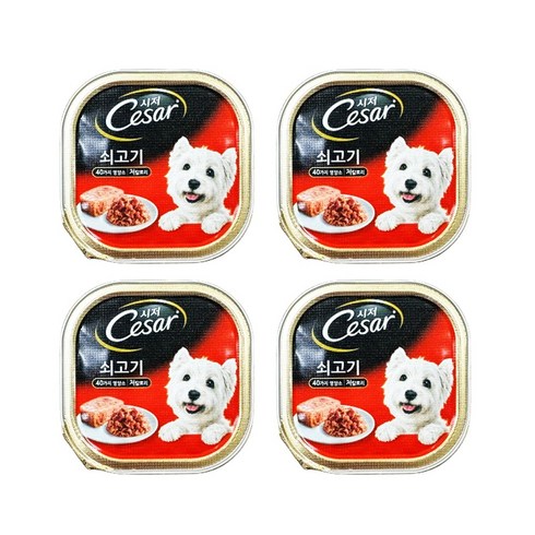 시저 반려견 주식캔, 소, 100g, 4개