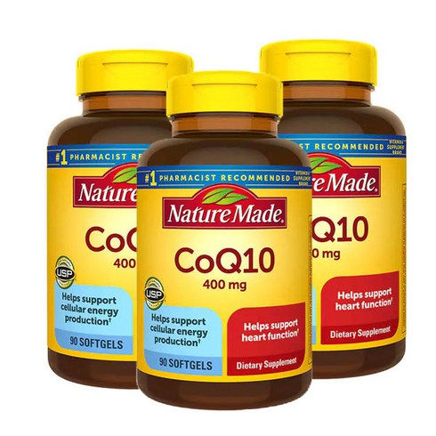 네이쳐 메이드 코큐텐 400mg 90 소프트젤 3병 / Nature Made CoQ10 400 mg 90 ct 3bottle Exp. 2025/10, 3개, 90정