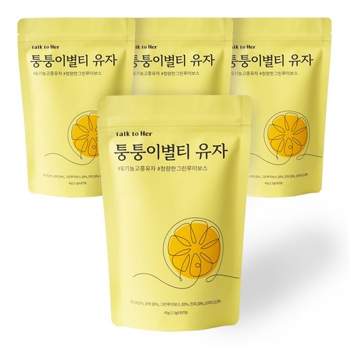 퉁퉁이별티 - 톡투허 퉁퉁이별 유자티, 45g, 4개