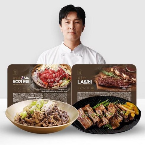 김동완 한우불고기전골 4팩+ LA갈비 4팩, 단품