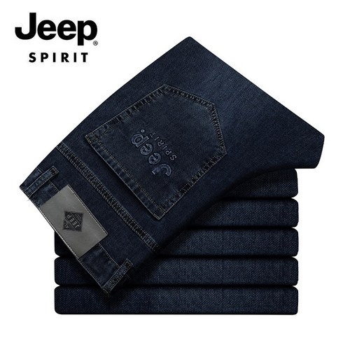 2023년 가성비 최고 청바지 - JEEP Spirit (지프스피릿) 남성 청바지 마이크로 탄성 미드 웨이스트 팬츠 비즈니스 캐주얼 청바지 Jeans-26812