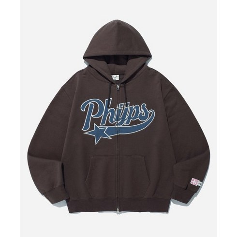 피지컬 에듀케이션 디파트먼트 PHYSICAL EDUCATION DEPARTMENT PHYPS® STAR TAIL HOODIE ZIP UP RED CHARCOAL