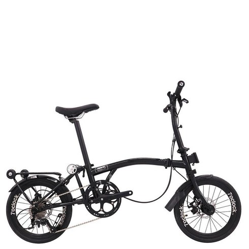 2023년 가성비 최고 트라이폴드자전거 - 브롬튼 유사 접이식자전거 16인치 9단 트라이폴드 미니벨로 출퇴근 바이크, 블랙