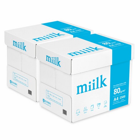 페이퍼miilka4용지 - 밀크 복사용지 A4 80g, 5000개