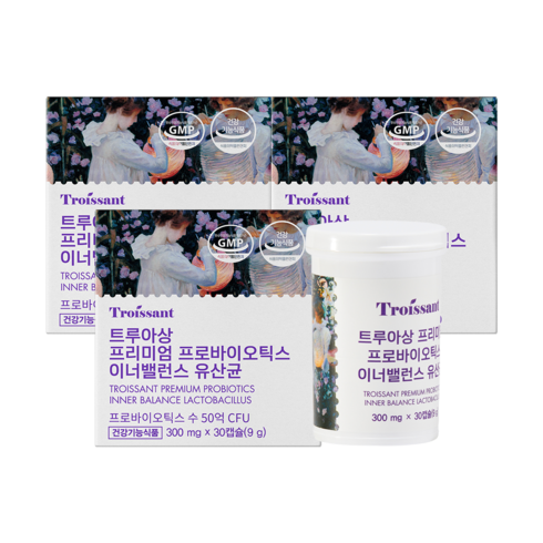 트루아상 프로바이오틱스 여성 질 유래 50억 유산균 300mg x 30캡슐 3개월분, 3개