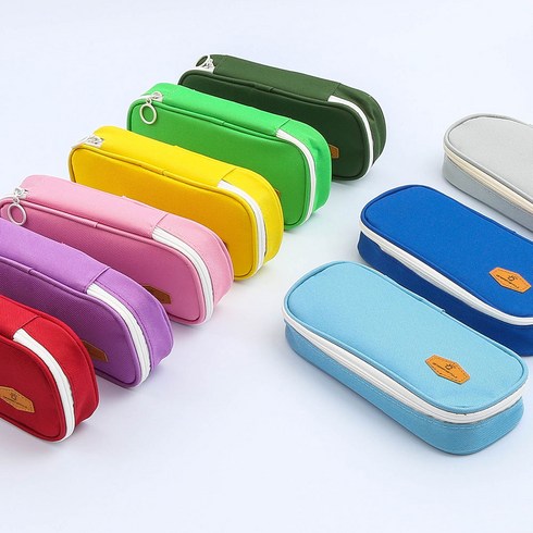 주니픽 초등학생 고등학생 대학생 중학생 파우치 필통 패브릭 봉제 필통, 블랙