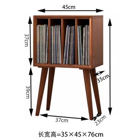 lp장 - LP 레코드 수납장 스탠드 선반 원목 책장 보관 거실 침실, 5. 월넛 35x45x76cm