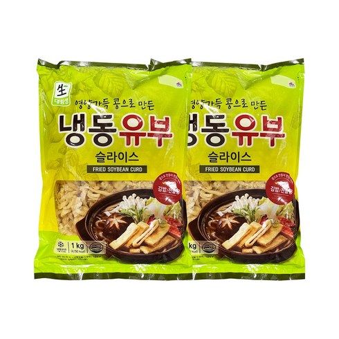 냉동유부 - 대림선 냉동 유부슬라이스 1kg, 2개