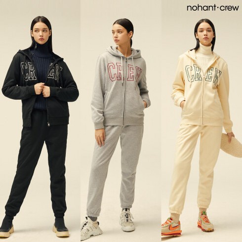 [Nohant Crew] 노앙 22 FW 여성 장기모 집업 세트 2종