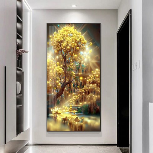 초대형 금전수 보석십자수 돈나무 그림 DIY 세로형, 60x110cm, 1개