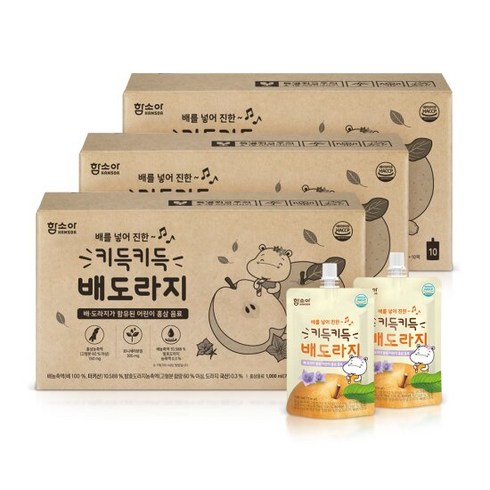 [함소아] 키득키득 배도라지 x 3박스, 홍상+배+도라지 혼합맛, 3개, 100ml