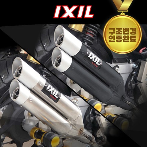 21-23년 혼다 PCX125 익실 머플러 크롬 L3X 구조변경 가능, 머플러 + 인증촉매, 블랙
