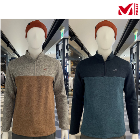 2023년 가성비 최고 k2티셔츠 - 밀레 [겨울] 남자 매년 완판하는 스타일 라인으로 일상에서 입기 좋은 안감 기모 니트 집업 티셔츠 / PAUL0317