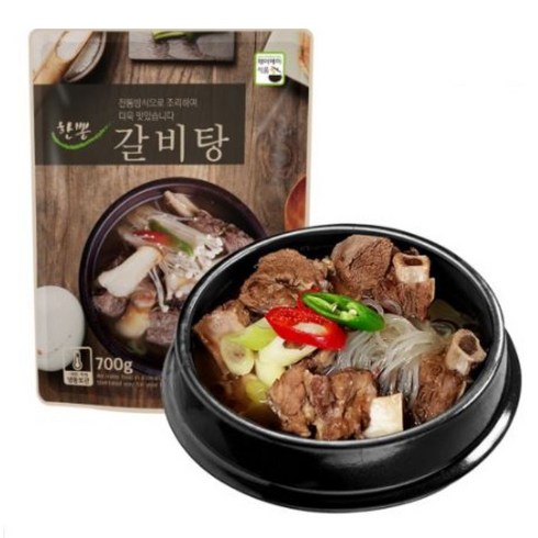 왕갈비탕 고기가 연하고 많이 붙은 진짜 소갈비탕 캠핑용 한뽕 갈비탕 700g, 1개