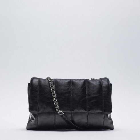 자라 가방 여성 소프트 레더 체인 숄더백 블랙 퀼팅백 핸드백