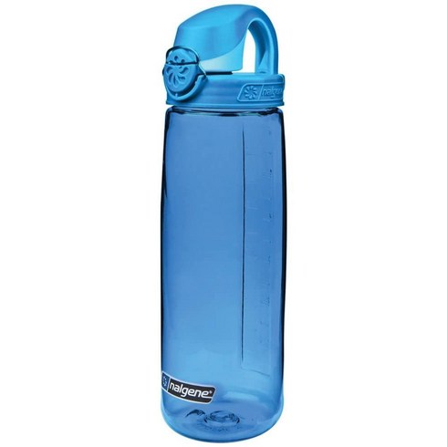 Nalgene Sustain 트라이탄 BPA 프리 온 더 플라이 물병 50% 플라스틱 폐기물에서 유래된 소재로 제작 709.8ml(24온스) 브라운/블랙 코뿔소, Slate Blue with Glacial