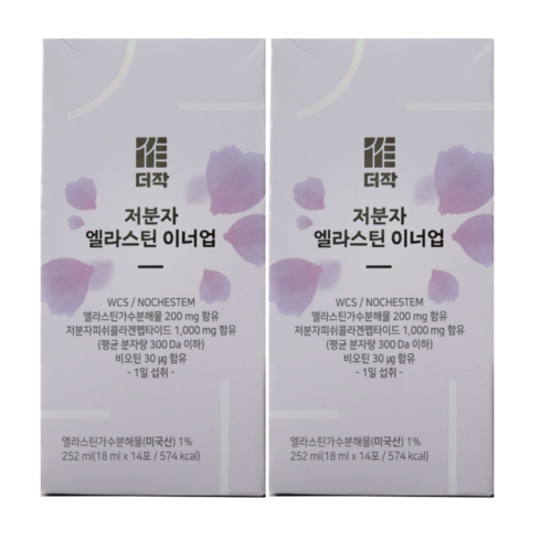 더작저분자콜라겐 - 더작 저분자 엘라스틴 이너업 18ml 14포 x 2개, 252ml