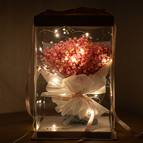 결혼기념일선물 - 이벤트용 시들지않는 안개꽃다발, 핑크, 1개